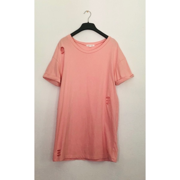 Honey Punch Oversized Destroyed T-shirt Dress - Picture 1 of 3